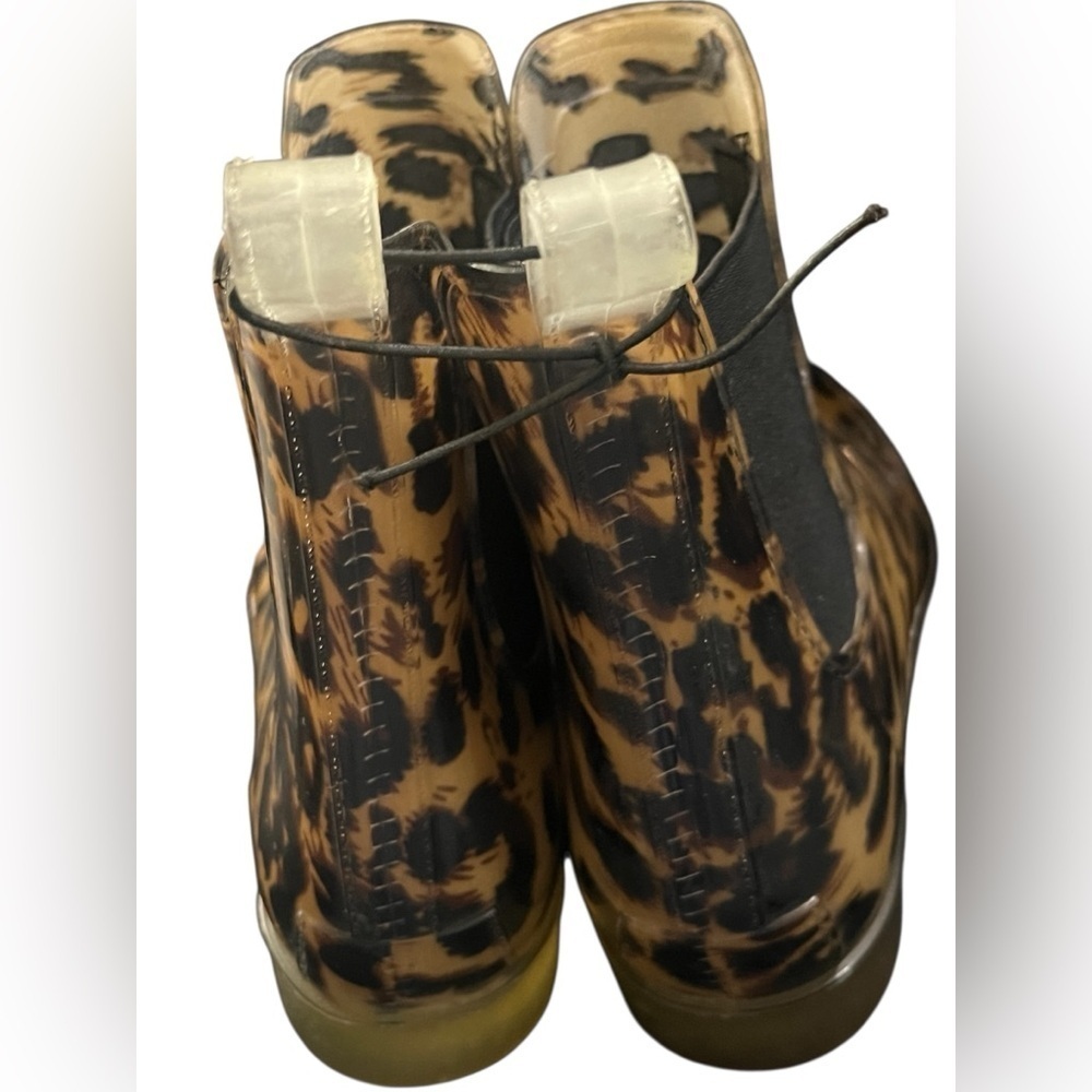 J. Crew Leopard Print Winter Rain Boots Women’s Sz 7 - Picture 4 of 6